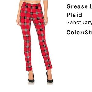 Sanctuary Grease red and black Plaid Legging